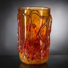 Vaso Decorativo in Vetro Soffiato di Murano Arancione Made in Italy - Mister Viadurini