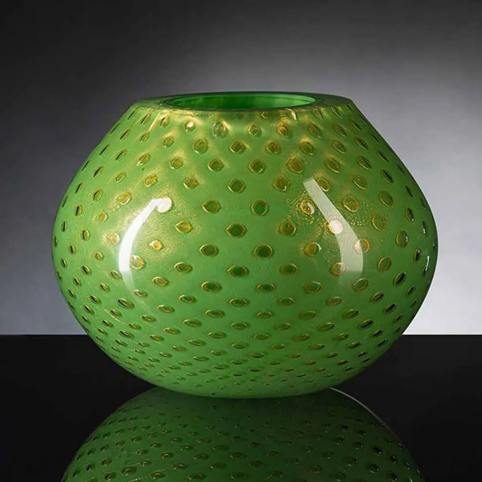 Vaso Decorativo in Vetro Soffiato di Murano Colorato Made in Italy - Barletta Viadurini