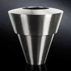 Vaso Decorativo per Interni in Acciaio Satinato Realizzato in Italia - Gardeno Viadurini