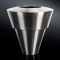 Vaso Decorativo per Interni in Acciaio Satinato Realizzato in Italia - Gardeno