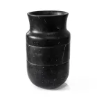 Vaso Decoro in Marmo Bianco di Carrara e Nero Marquinia Design - Calar Viadurini