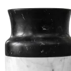 Vaso Decoro in Marmo Bianco di Carrara e Nero Marquinia Design - Calar Viadurini