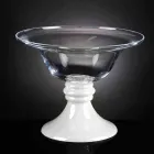 Vaso Elegante per Interni in Vetro Bianco e Trasparente Made in Italy - Allegra Viadurini