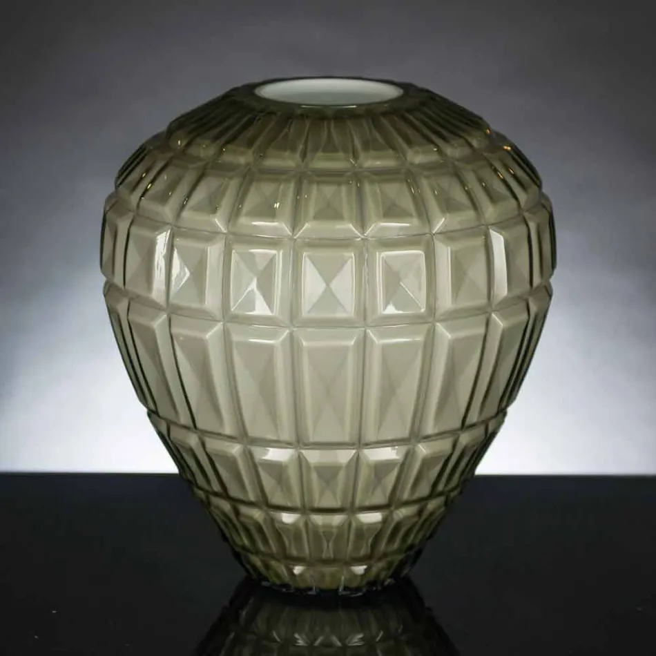 Vaso Elegante per Interni in Vetro Lavorato a Mano Made in Italy - Clarabella Viadurini