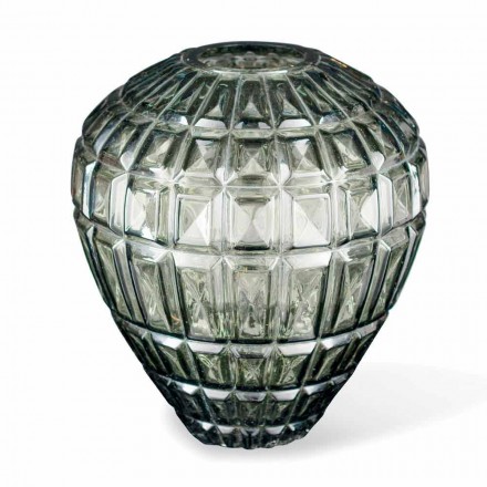 Vaso Elegante per Interni in Vetro Lavorato a Mano Made in Italy - Clarabella Viadurini