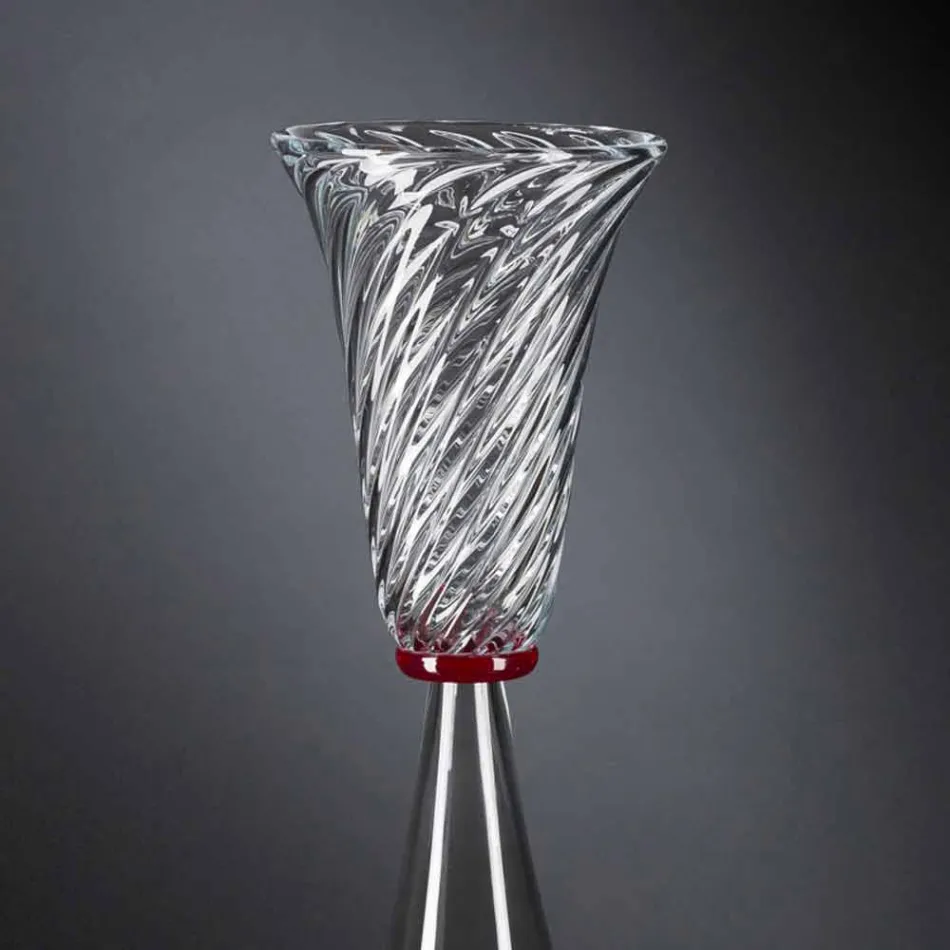 Vaso Elegante per Interni in Vetro Soffiato di Murano Made in Italy - Inverso Viadurini