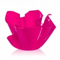 Vaso fuxia da interno/esterno design drappeggiato Pina, made in Italy