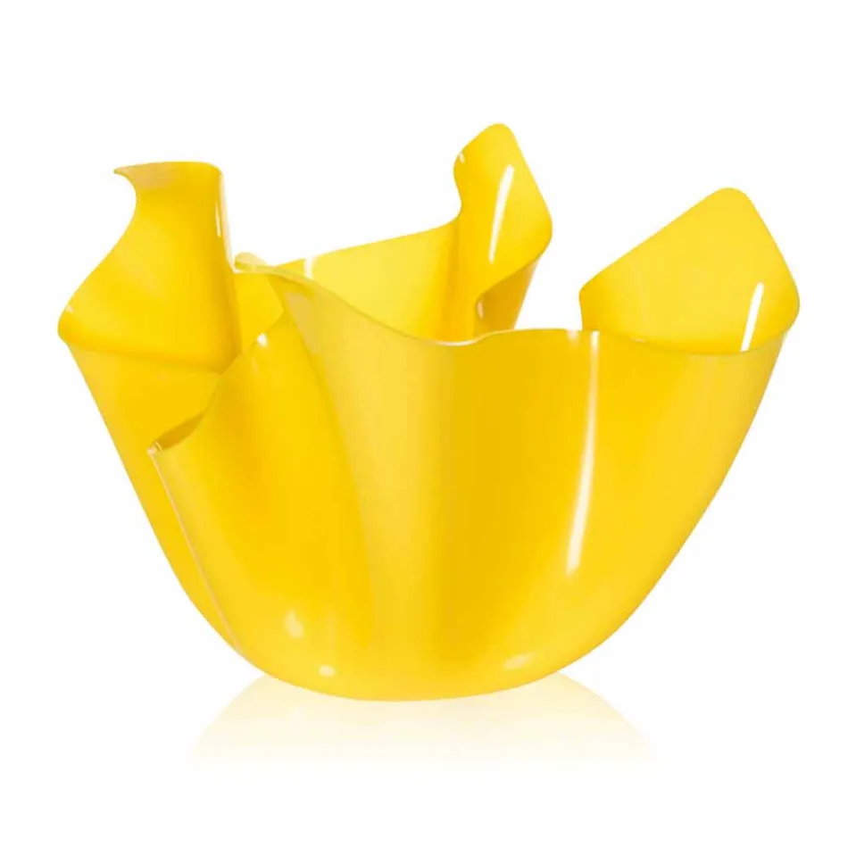 Vaso giallo da interno/esterno design dappreggiato Pina, made in Italy Viadurini