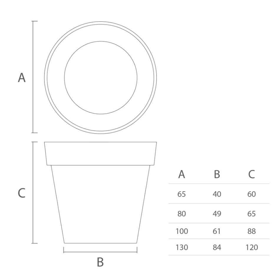 Vaso Grande da Esterno in Polietilene 4 Misure Made in Italy - Emporium Viadurini