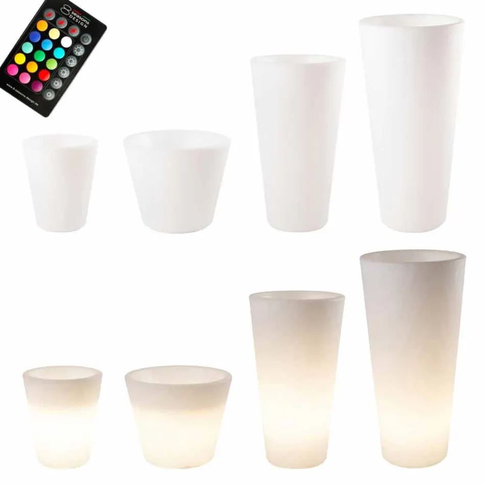 Vaso Illuminato a LED Multicolore o Solare da Giardino o Soggiorno - Vasostar Viadurini