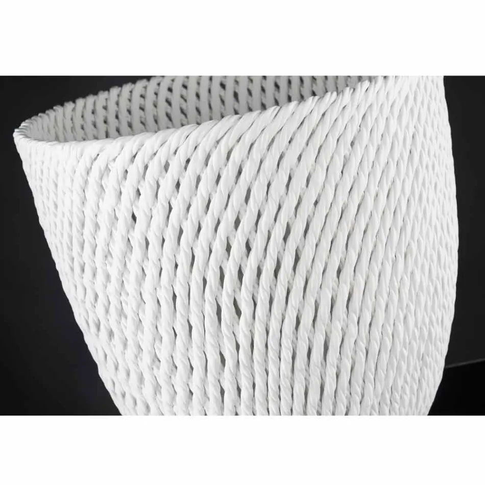 Vaso in Ceramica Lavorata a Mano con Trama Intrecciata Made in Italy - Napoleone Viadurini