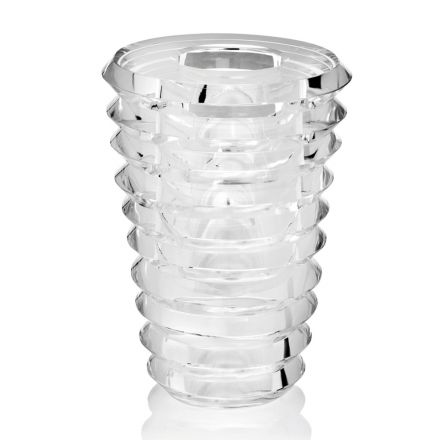 Vaso in Cristallo Design Originale ad Anelli Lusso Made in Italy - Mexto Viadurini