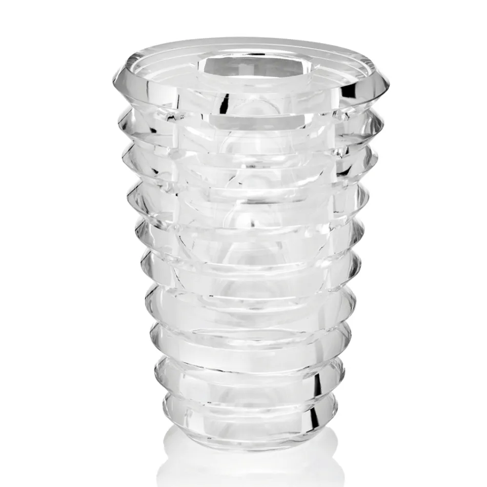 Vaso in Cristallo Design Originale ad Anelli Lusso Made in Italy - Mexto Viadurini