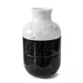 Vaso in Marmo Bianco di Carrara e Nero Marquinia Design di Lusso - Calar