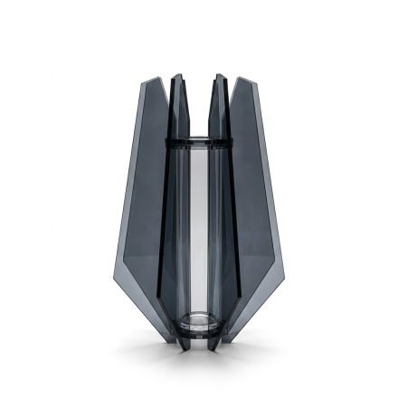 Vaso in Metacrilato Fumè e Vetro dal Design Elegante Made in Italy - Vetria Viadurini