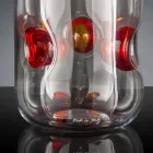 Vaso in Vetro Soffiato di Murano con Dettagli Colorati Made in Italy - Trapani Viadurini