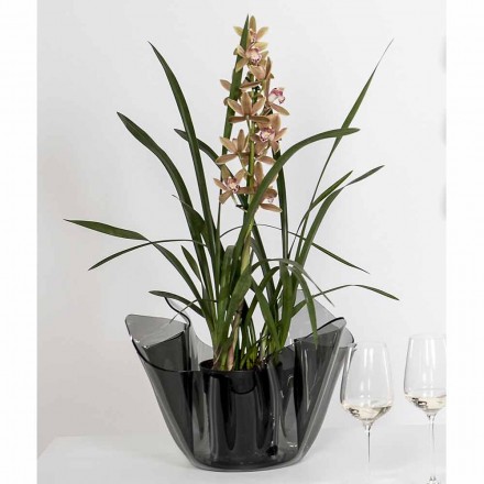 Vaso interno/esterno drappeggiato fumé Pina, design moderno  Viadurini