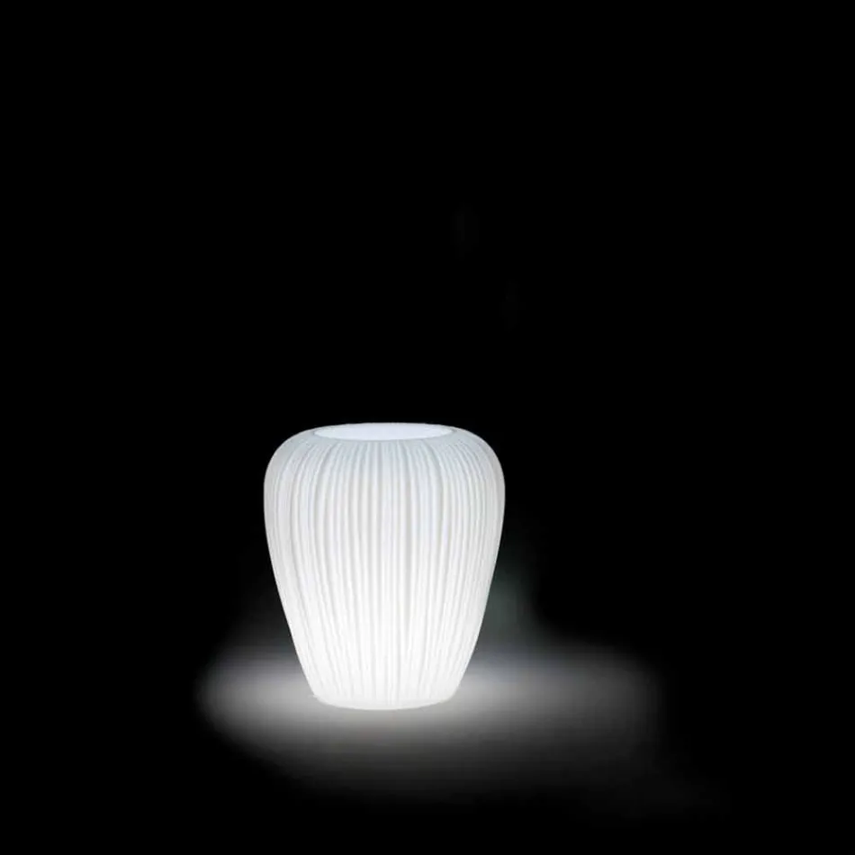 Vaso Luminoso da Esterno Design Moderno in Polietilene, 2 Pezzi - Skin by Myyour Viadurini