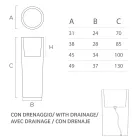 Vaso Luminoso da Interno Alto in Polietilene perla Made in Italy - Devid Viadurini