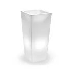 Vaso Luminoso da Interno Alto in Polietilene perla Made in Italy - Devid Viadurini