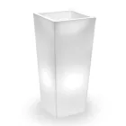 Vaso Luminoso da Interno Alto in Polietilene perla Made in Italy - Devid Viadurini