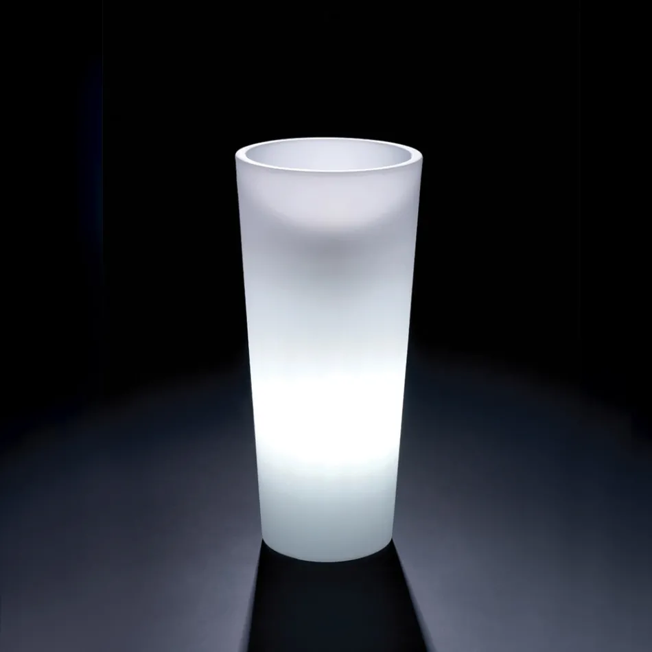 Vaso Luminoso da Interno Alto in Polietilene perla Made in Italy - Devid Viadurini