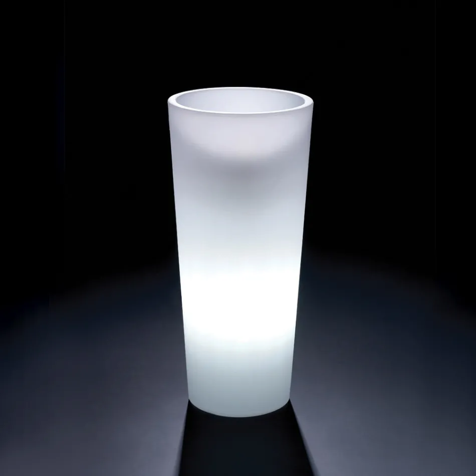 Vaso Luminoso da Interno Alto in Polietilene perla Made in Italy - Devid Viadurini