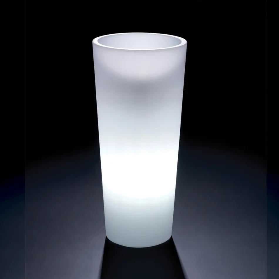 Vaso Luminoso da Interno Alto in Polietilene perla Made in Italy - Devid Viadurini