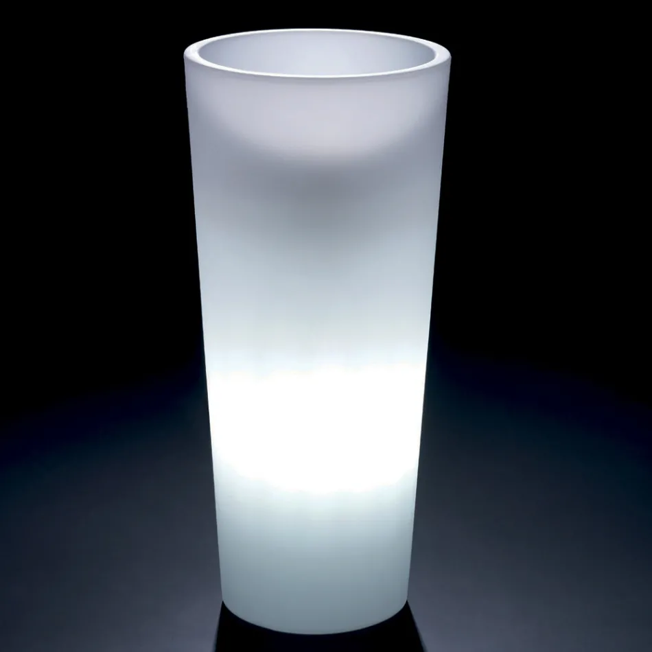 Vaso Luminoso da Interno Alto in Polietilene perla Made in Italy - Devid Viadurini