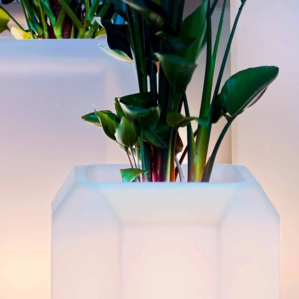 Vaso Luminoso in Plastica per Esterni o Interni, 3 Dimensioni - Gem by Myyour Viadurini