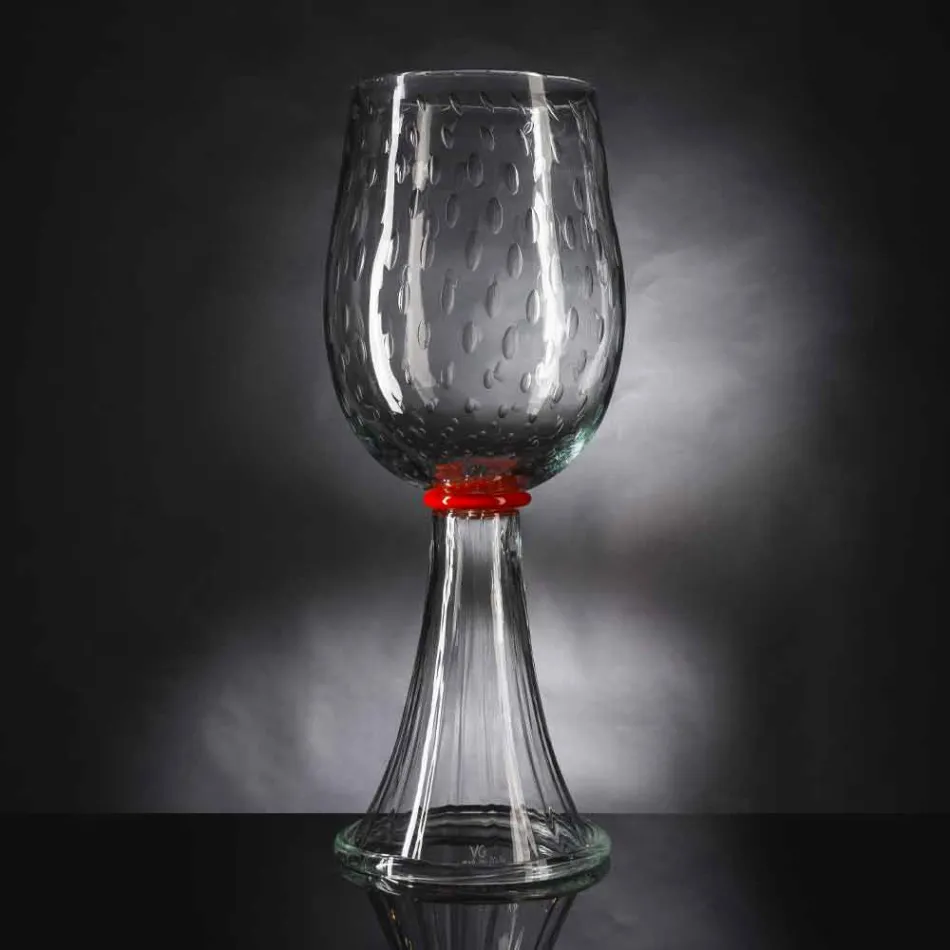 Vaso Moderno in Vetro Soffiato di Murano Trasparente Made in Italy - Copernico Viadurini