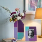 Vaso Multicolore in Metacrilato Stampato e Vetro Made in Italy - Lucentia Viadurini