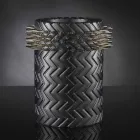 Vaso Ornamentale in Ceramica Nera Opaca Lavorata a Mano Made in Italy - Jungle Viadurini