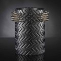 Vaso Ornamentale in Ceramica Nera Opaca Lavorata a Mano Made in Italy - Jungle