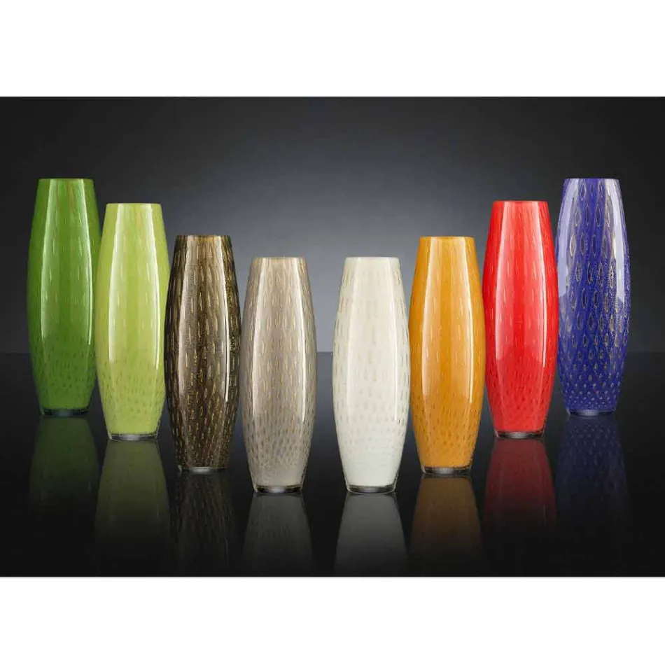 Vaso Ornamentale in Vetro Soffiato di Murano Colorato Made in Italy - Asper Viadurini