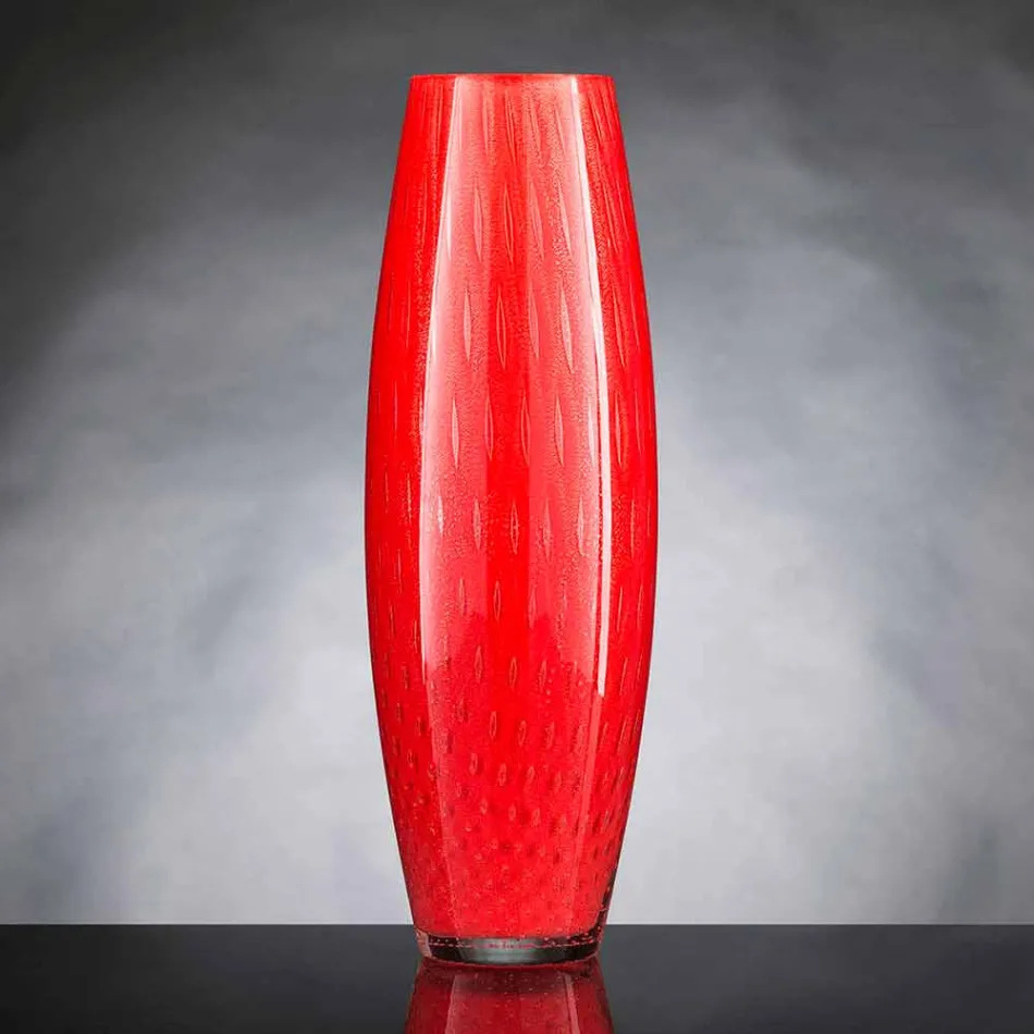 Vaso Ornamentale in Vetro Soffiato di Murano Colorato Made in Italy - Asper Viadurini