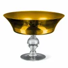 Vaso Ornamentale in Vetro Soffiato Oro e Trasparente Made in Italy - Delfino Viadurini
