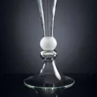 Vaso Ornamentale in Vetro Trasparente con Sfera Bianca Made in Italy - Vanissa Viadurini