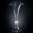 Vaso Ornamentale in Vetro Trasparente con Sfera Bianca Made in Italy - Vanissa Viadurini
