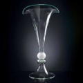 Vaso Ornamentale in Vetro Trasparente con Sfera Bianca Made in Italy - Vanissa