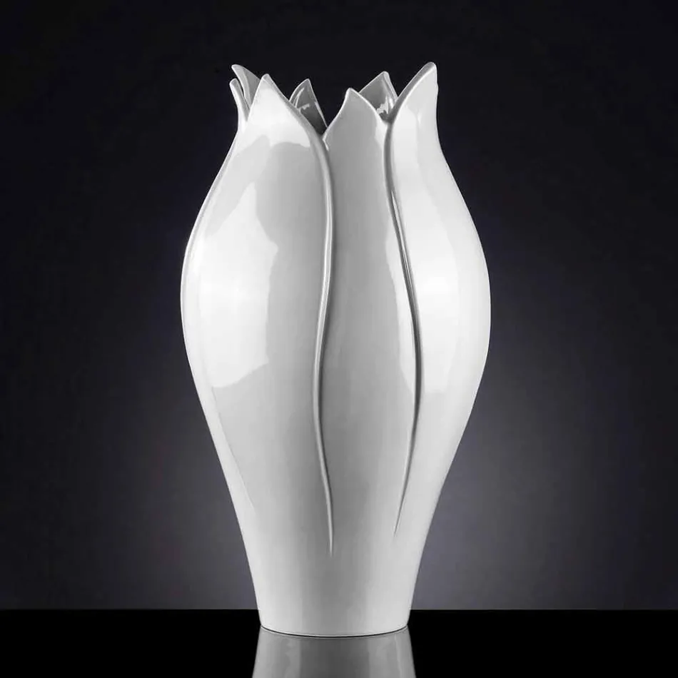 Vaso Ornamentale Moderno in Ceramica Colorata Lavorata a Mano in Italia - Onice Viadurini