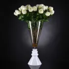 Vaso per Fiori in Vetro Bianco e Trasparente Realizzato in Italia - Aramis Viadurini