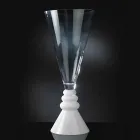 Vaso per Fiori in Vetro Bianco e Trasparente Realizzato in Italia - Aramis Viadurini