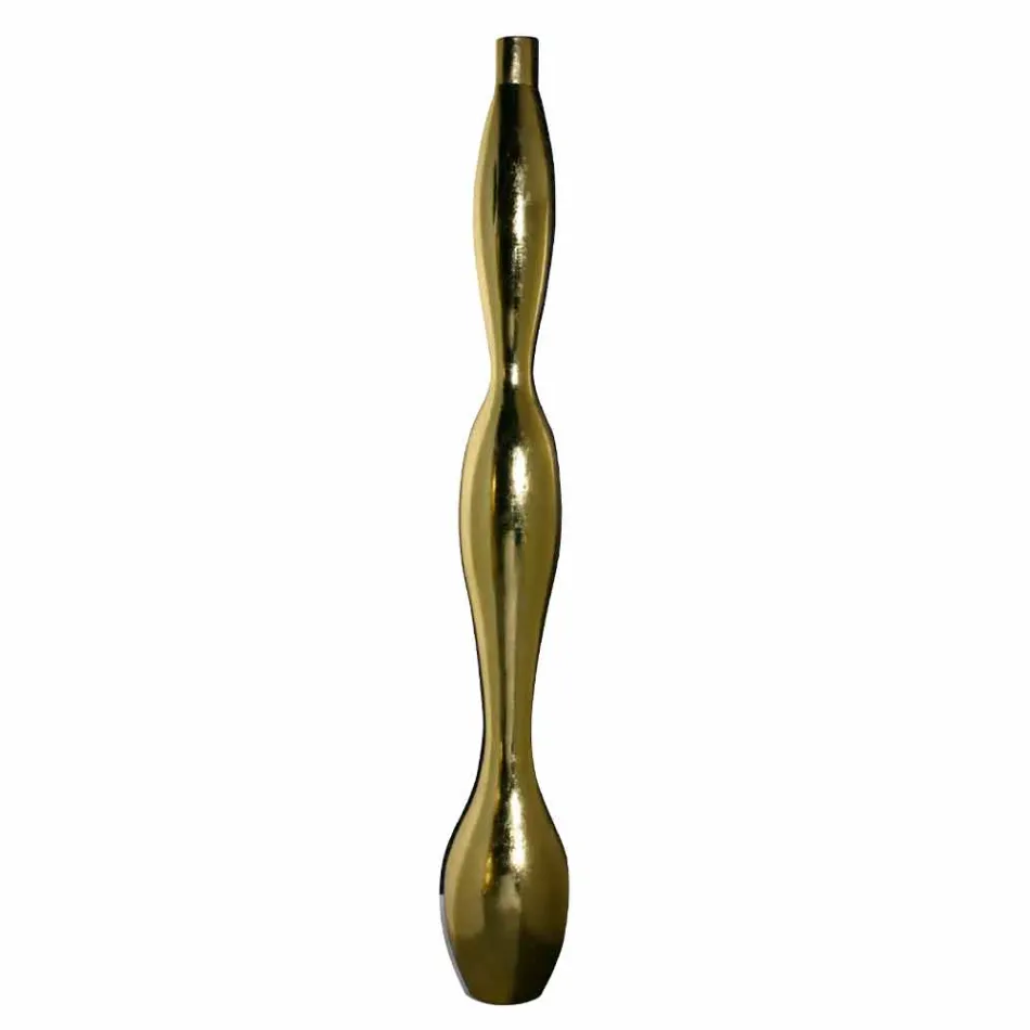Vaso per Interni in Resina Finitura Foglia Oro o Argento Made in Italy - Quarto Viadurini
