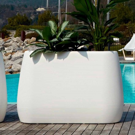 Vaso per Interni o Esterni Bianco di Design in Tre Misure, 2 Pezzi - Pandora by Myyour Viadurini