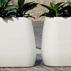 Vaso per Interni o Esterni Bianco di Design in Tre Misure, 2 Pezzi - Pandora by Myyour Viadurini