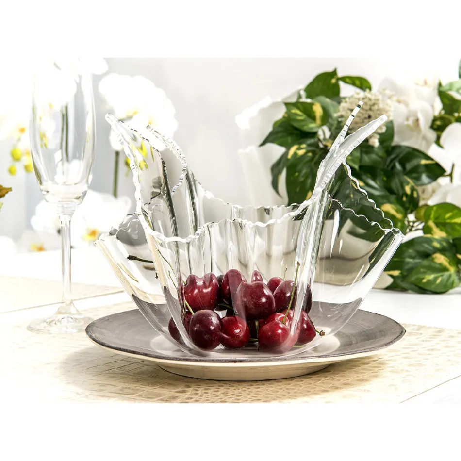 Vaso Plexiglass Colorato Drappeggiato Riciclabile 2 Pezzi 2 Misure - Gabria Viadurini
