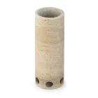Vaso/Portacandele Cilindrico in Marmo Satinato Made in Italy - Shoyo Viadurini