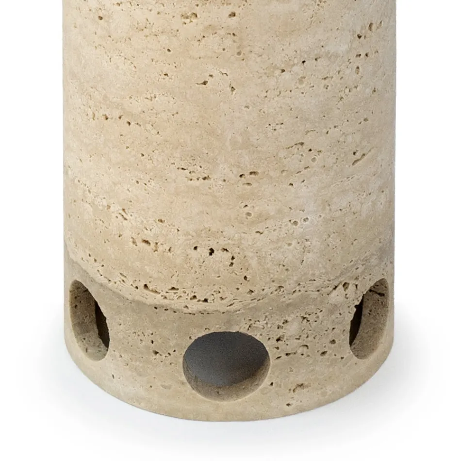 Vaso/Portacandele Cilindrico in Marmo Satinato Made in Italy - Shoyo Viadurini
