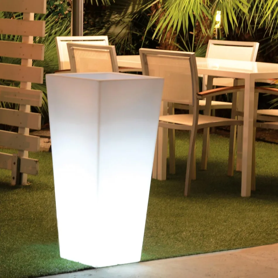 Vaso Quadrato da Giardino Colorato Fluo e con Luce Made in Italy - Avanas Viadurini